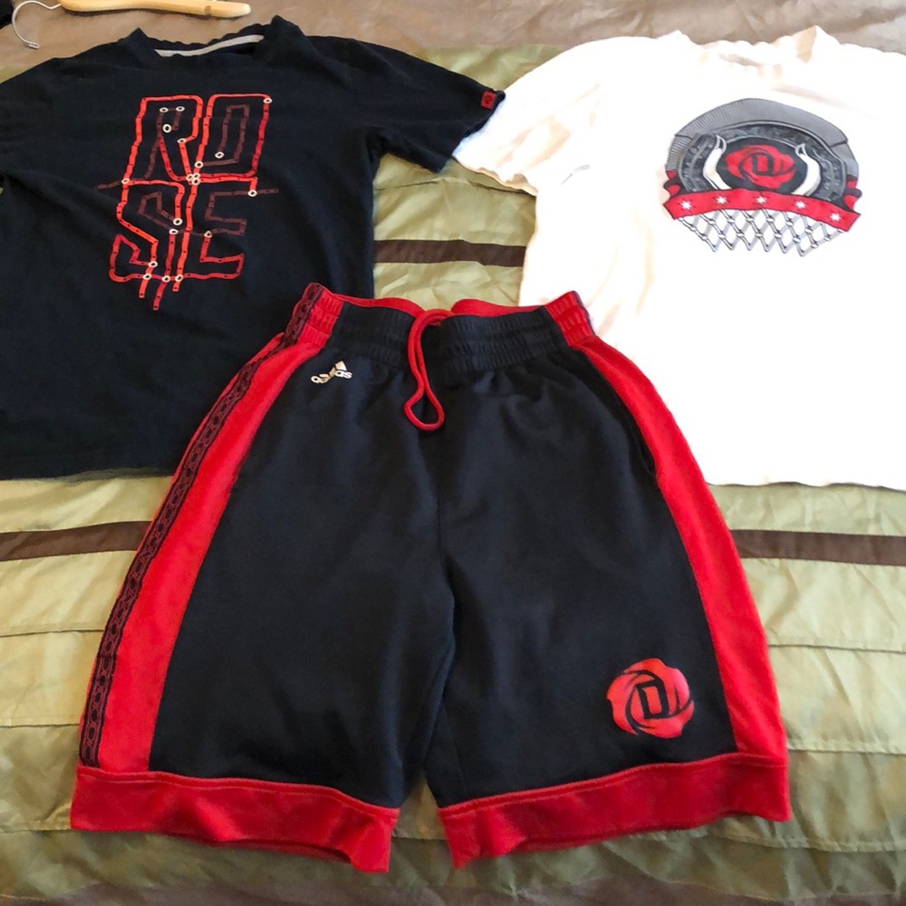 Boys Adidas shorts + 2 shirts